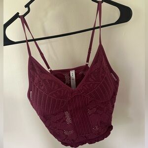 NWT Burgundy Lace Crop Top